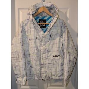 Volcom Coat Women's Small White Insulated Ski Snowboard Jacket Splatter Full Zip